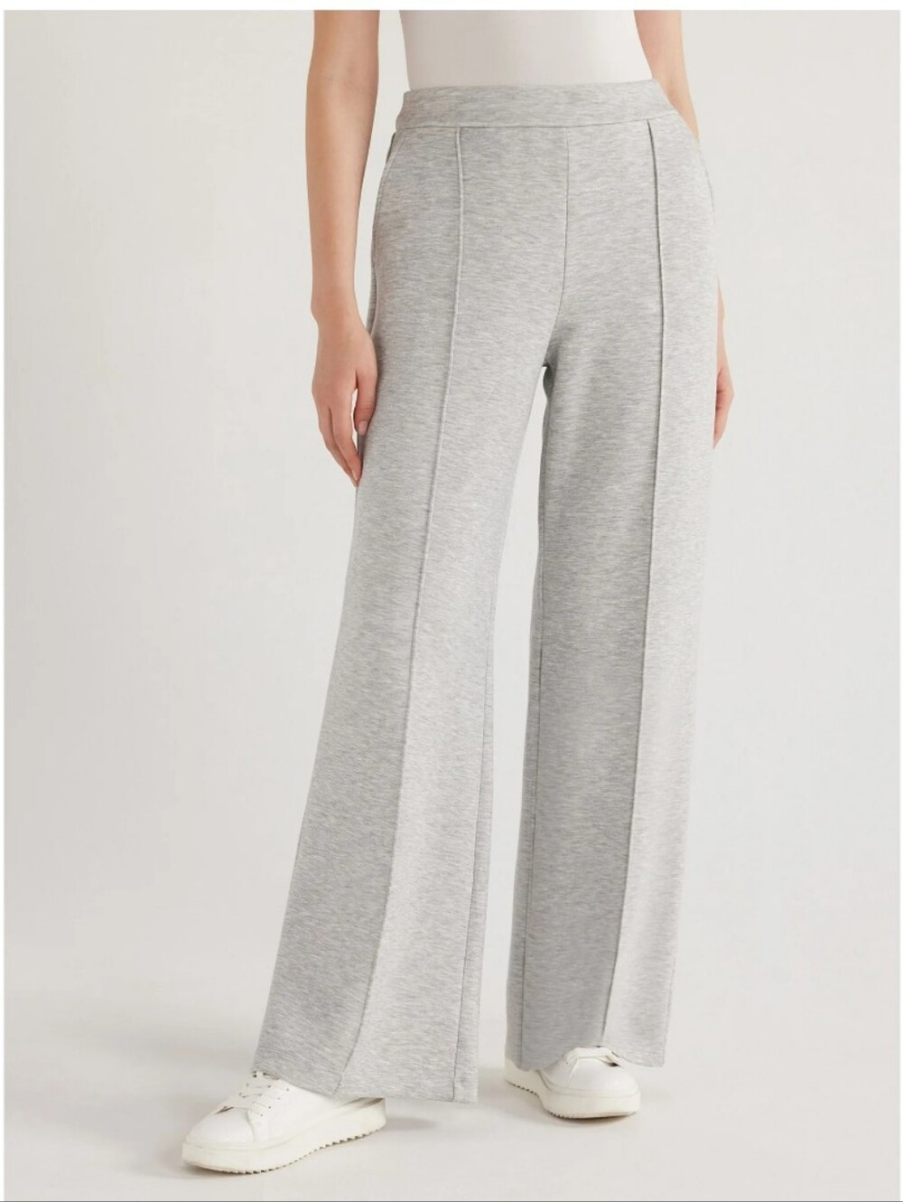 Women's Gray Wide-Leg Ponte Pants